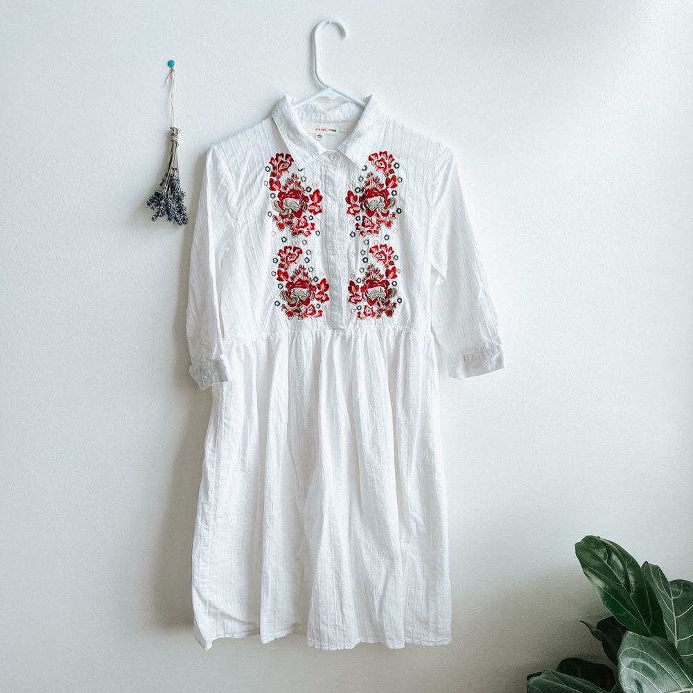 White embroidered midi dress